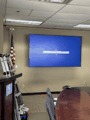 98-inch conference room display, mounted and aligned.